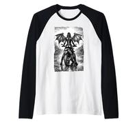 Ange Gothique Sombre Motard Fille, Ailes de démon Style Urbain Manche Raglan