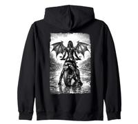 Ange Gothique Sombre Motard Fille, Ailes de démon Style Urbain Sweat à Capuche