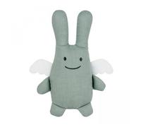 Ange lapin doudou - lin celadon 20 cm