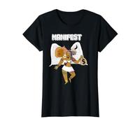 Ange manifeste T-Shirt Graphique avec Valeur, Femme, Noir, XL