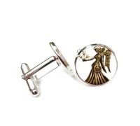 Ange Mécanique Vierge, Art Steampunk En Métal,Pour Un Ami, Signe Du Zodiaque Vierge (Douze Signes), Boucle De Manchette Personnalisée, Accessoire De Chemise, Cadeau Pour Un Mari Comptable, Mariage