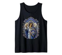 Ange médiéval Bleu Saint Michel avec épée et Bouclier Débardeur