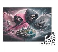 Ange Mort fantasme Puzzle 1000 Pièces Adulte sans Poussière,Jeu De Puzzle Premium Jeu Éducatif Décompression pour Une Activité Détente,Fun Fresent & Activités pour La Maison 38x26cm/1000pcs