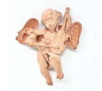 Ange musicien avec violon en terre cuite 28 x 22 cm - Sculpture religieuse murale, fabriquée à la main en Italie, Art sacré pour l'intérieur et l'extérieur