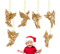 Ange Noel, Pendentif Et Ange Noël Argentés/dorés, Petit Arbre Noël, Pendentif Ange pour Noël, pour La Maison pour Décoration Vacances, Décorations Créatives, 6