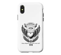 Ange numéro 111 cœur et Ailes de l'ange numéro Coque pour iPhone X/XS