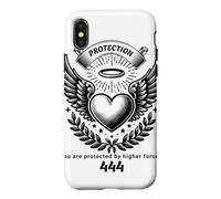 Ange numéro 444 cœur et Ailes de l'ange numéro Coque pour iPhone X/XS