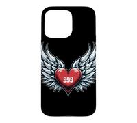 Ange numéro 999 cœur et Ailes de l'ange numéro Coque pour iPhone 15 Pro Max