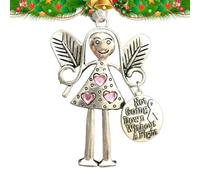 Ange ornemental - Ornement d'arbre de Noël - Métallique fou - Belle décoration de chambre - Ange suspendu à la main pour décoration de vacances et souvenirs inoubliables - Noël, mariage