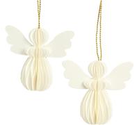 Ange Pendentif Papier Décoration de Noël Blanc 6cm 6er Set