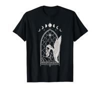 Ange Phases de la Lune Astrologie vitrail Art T-Shirt