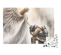 Ange Pompier Scène Puzzle 1000 Pièces Papier pour Adultes Instant Émotionnel Concentration Décompression Décoration Cadeau Famille 38x26cm/1000pcs