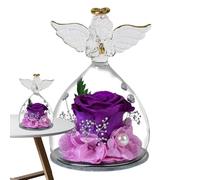 Ange Rose préservée - Figurine de Fleurs éternelles, Cadeau de Saint-Valentin | Figurines d' Gardiens de Fleurs, Ange en Verre avec Fleurs éternelles pour la Saint-Valentin, la fête des mères, Un