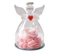 Ange Rosee Gift - Eternal Rosee en verre Angel Figurine | Cadeau floral préservé pour les femmes, parfait pour Noël, mariage, anniversaire, anniversaire et célébrations de Thanksgiving