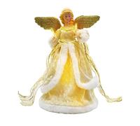 Ange Sapin De Noel Lumineux, Topper d'arbre De Noël d'ange 3D, Decoration Sapin De Noel Ange Or, Décoration Intérieure avec des Ailes De Plume Blanc Or