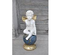 Ange sur globe Figure Sculptures Design XXL Décoration P0634 75cm