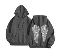 Ange Sweat a Capuche Femme, Pull Sweet Paillette Los Angeles À Manches Longues Hoodie Sweatshirts Strass 3D imprimé Oversize Sportswear Sequins Jogging Sweats Chaud Y2k Pulls Cotton Automne Hiver