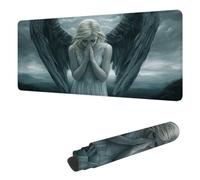 Ange Tapis de Souris XXL 1600 x 800 mm Grand Tapis de Souris Gamer Fille Sous Main Bureau Bords Cousus Imperméable Antidérapant, pour PC, Ordinateur Portable Améliore la Précision et la Vitesse H-3384