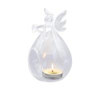 Ange - Votives en Verre Transparent de qualité supérieure de 4,5 Pouces, Structure Coupe-Vent résistante à la Chaleur, Design de Chandelier orné | Supports décoratifs pour la Maison, Mariage