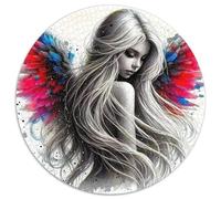 Ange Wings Puzzle Rond De 1000 Pièces pour Ange Cadeau Inspirations Voyage Réduction du Stress 1000pcs (67.5x67.5cm)