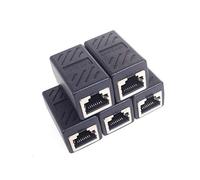 ANGEEK 5Pcs RJ45 Female to Female Network Ethernet LAN Splitter Connector Transfer Head RJ45 Adapter Coupler