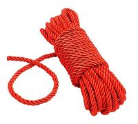 Angeer Lot de 2 cordes tout usage - 8 mm - Longueur : 10 m - Solide - Multifonctionnel - Souple - 100 % nylon naturel torsadé - Longues cordes (rouge)