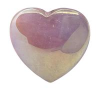Angel Aura Pierre précieuse en quartz rose en forme de cœur, 42 x 40 x 13 mm, env. 28 g, pierre de lueur d'ange, pierre porte-bonheur I Pierre chakra de poche | Pierre de massage | Traitement de