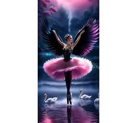 Angel Ballet Girl Diamond Art Kits,5D Diamond Painting Kits for Adults,DIY Full Round Drill diamond painting kits for Beginners Rhinestone Embroidery Picture Art For Home Decor 100x210 cm
