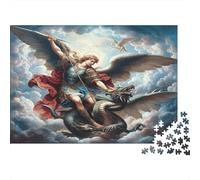 Angel Battling Dragon 1000 Piece for Adults Women: Angel Riding Dragon in Clouds Fun and Challenging Family Game & Gift 70x50cm/1000pcs