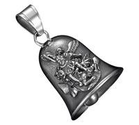 Angel Bell Pendentif en forme d'ange de moto - Accessoire de motard - Jeton de protection en métal - Avec fente de clé et cloches - Ornement pour motards, touring, équitation