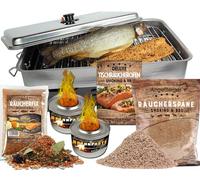 Angel-Berger Fumoir de table en acier inoxydable avec pâte combustible - Fumoir en acier inoxydable avec farine de fumage - Instructions (français non garanti)
