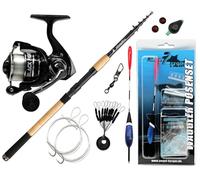 Angel Berger Kit de pêche télescopique Waggler Kit de pose prêt à l'emploi 2Fish Flotteurs de pêche