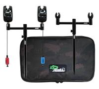 Angel-Berger Magic Baits Black Quick Rod Pod avec housse, indicateur de touche, support de canne, bobine