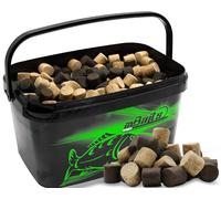 Angel-Berger Magic Baits Black & White Carp Pellets 20 mm 4 kg dans un seau de granulés de carpe avec seau de granulés de nourriture pour la carpe Mélange Feeder Halibut Pellet Appât à la carpe