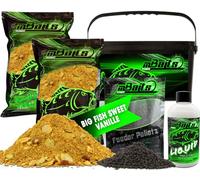 Angel-Berger Magic Baits Kit d'appâts avec seau Amorce Groundbait Liquid Pellets (Big Fish Sweet Vanille)