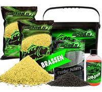 Angel-Berger Magic Baits Kit de nourriture avec seau pour la pêche Groundbait Liquid Pellets (laiton)