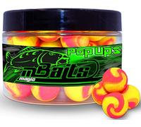 Angel-Berger Magic Baits Twisted Fluo Pop Ups Beurre de carpe de qualité supérieure (15 mm, rose-jaune)