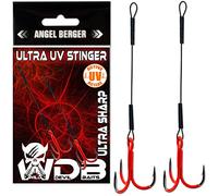 Angel-Berger Wild Devil Baits Ultra UV Stinger Lot de 2 hameçons d'anxiété UVO (UV Orange, 8 cm, 2 pièces)