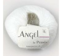 Angel by Permin - Fil de soie mohair luxueux Kid (70/30) (01 blanc)