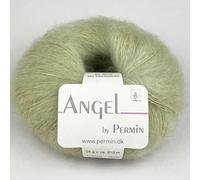 Angel by Permin - Fil de soie mohair luxueux Kid (70/30) (117 vert thé)