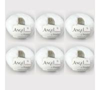 Angel by Permin Lot de 6 fils de soie mohair pour enfant (70/30) (01 blanc)
