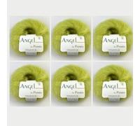 Angel by Permin Lot de 6 fils de soie mohair pour enfant (70/30) (103 citron fluo)