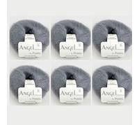 Angel by Permin Lot de 6 fils de soie mohair pour enfant (70/30) (108 gris foncé)