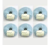 Angel by Permin Lot de 6 fils de soie mohair pour enfant (70/30) (113 bleu bébé)