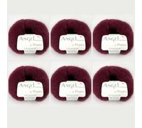 Angel by Permin Lot de 6 fils de soie mohair pour enfant (70/30) (28 bordeaux)