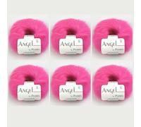 Angel by Permin Lot de 6 fils de soie mohair pour enfant (70/30) (35 rose fluo)