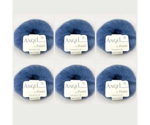 Angel by Permin Lot de 6 fils de soie mohair pour enfant (70/30) (49 bleu jeans)