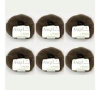 Angel by Permin Lot de 6 fils de soie mohair pour enfant (70/30) (71 marron olive)
