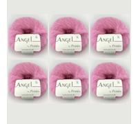 Angel by Permin Lot de 6 fils de soie mohair pour enfant (70/30) (80 rose pâle)