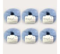 Angel by Permin Lot de 6 fils de soie mohair pour enfant (70/30) (81 bleu clair)